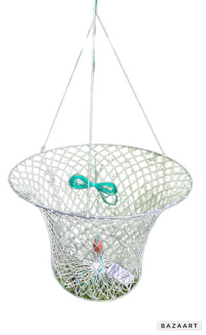 Double ring cotton crab net with float and rope