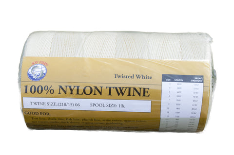 Red Label White Twisted Nylon Twine 1 lb. Spool - #21 by Memphis Net & Twine